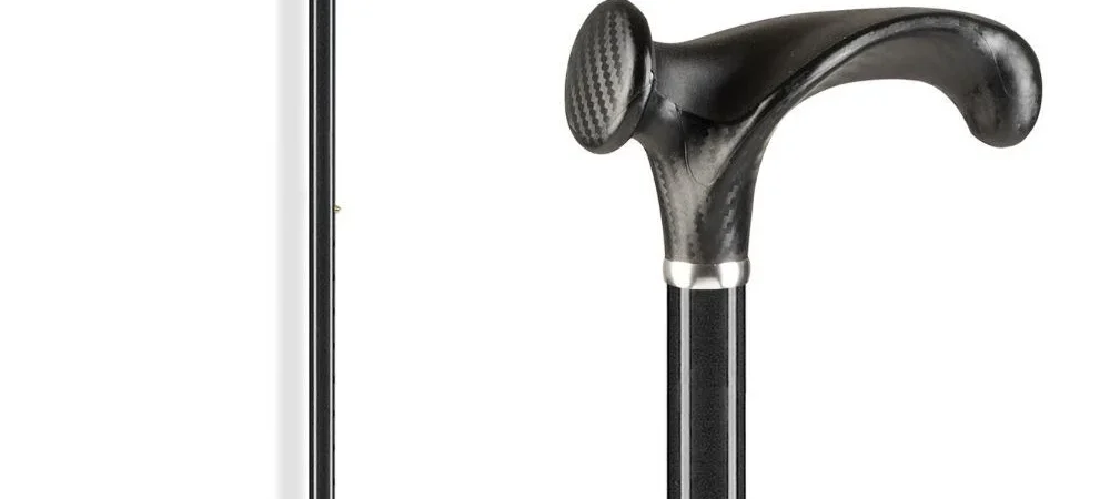 Vycházková hůl Flexyfoot s artritickou rukojetí – černá